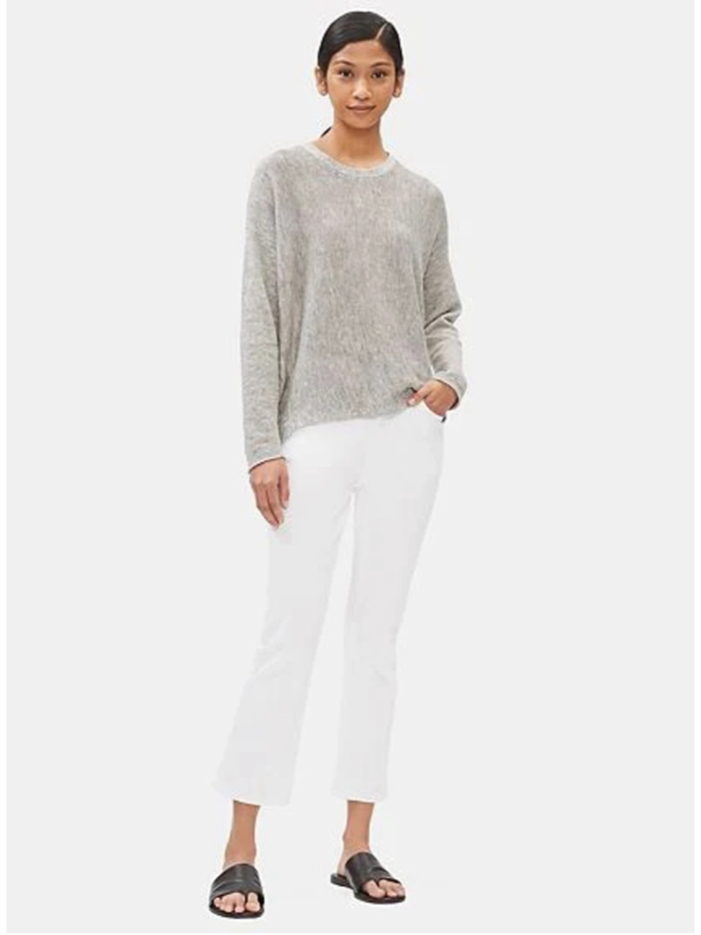 Eileen Fisher Cropped Jean in White Size 6